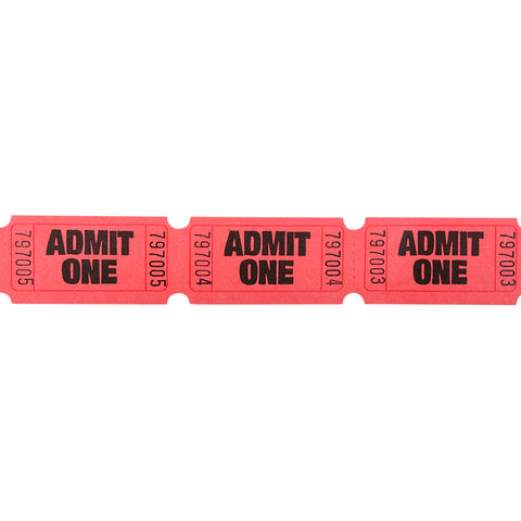 ADMIT ONE SINGLE TICKET ROLLS RED LLB kids toys