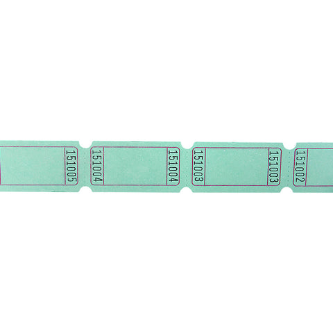 BLANK SINGLE TICKET ROLL GREEN LLB kids toys