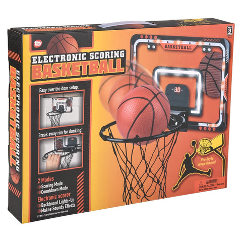 16" X 12" Electronic Over The Door Basketball Set - LLB Toys