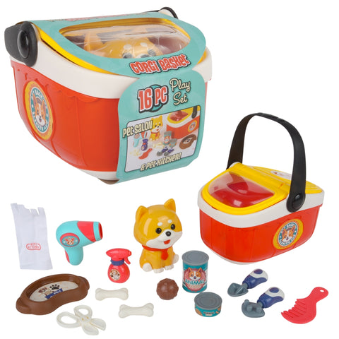 16pc Pet Corgi Basket Playset - LLB Toys