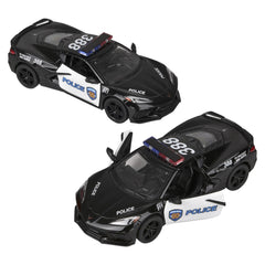 5" Diecast Pull Back 2021 Police Corvette LLB kids toys