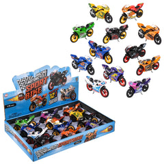 3.5" Diecast Sportsbike Motorcycle 12ct - LLB Toys