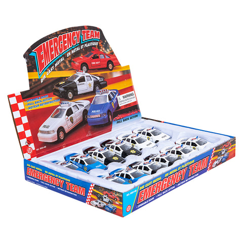 4.5" DIE-CAST PULL BACK POLICE CAR LLB Car Toys