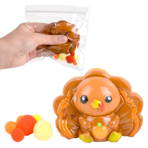 2.5" Sticky Squish Thanksgiving Turkcy - LLB Toys