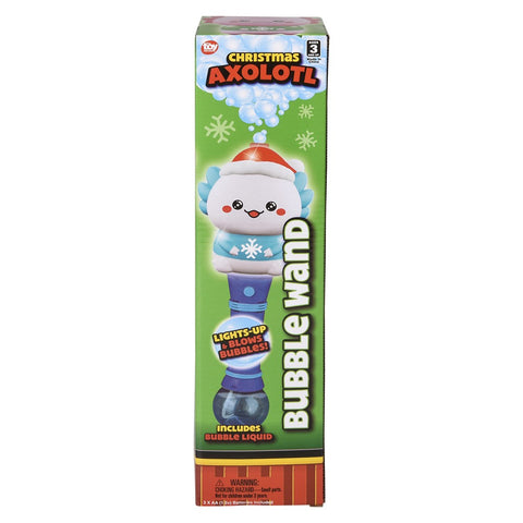 Light-Up Christmas Axolotl Bubble Wand 12"- LLB Toys