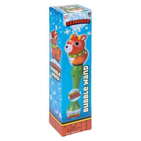 Light-Up Reindeer Bubble Wand Red/Green 14" - LLB Toys