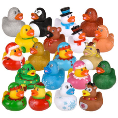 2" Christmas Rubber Ducky Assortment 100ct