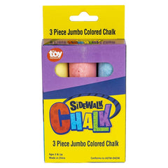 3PC JUMBO SIDEWALK CHALK 4" LLB kids toys