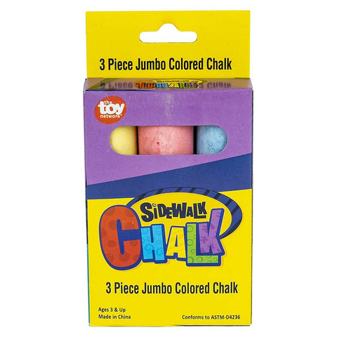 3PC JUMBO SIDEWALK CHALK 4" LLB kids toys