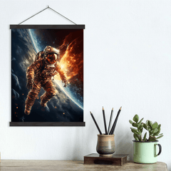 Interstellar Astronaut Solar Flare Wall Art Print