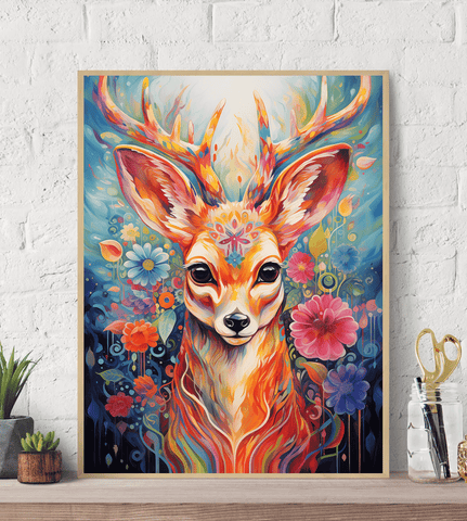 Fantasy Deer Canvas Wall Art print