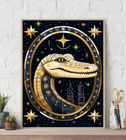 Mystical Alligator Canvas Wall Art print