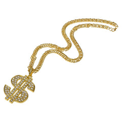 Dollar Sign Necklace Gold 30" - LLB Toys