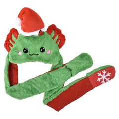 Light-Up Christmas Axolotl Hoodie Hat 3ct