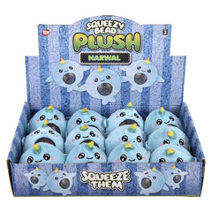 3'' Narwhal Squeezy Bead plush LLB Plush Toys