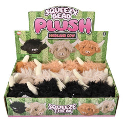 3" Highland Cow Squeezy Bead Plush Ball- LLB Toys