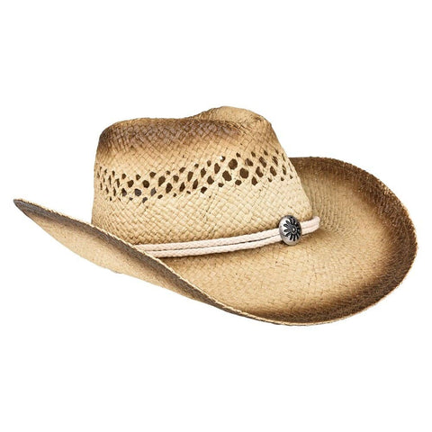 VENTED TEA STAINED STRAW COWBOY HAT - LLB Toys