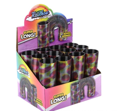 6" SUPER LONG METALLIC RAINBOW COIL SPRING LLB kids toys