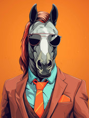 Horse Suit Canvas Wall Art print