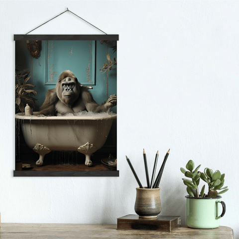 Gorilla bathing Canvas Wall Art print