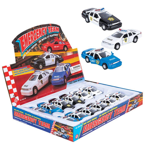 4.5" DIE-CAST PULL BACK POLICE CAR LLB Car Toys