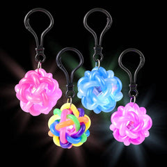 1.5" Light-Up Loop Ball Backpack Clip 24ct - LLB Toys