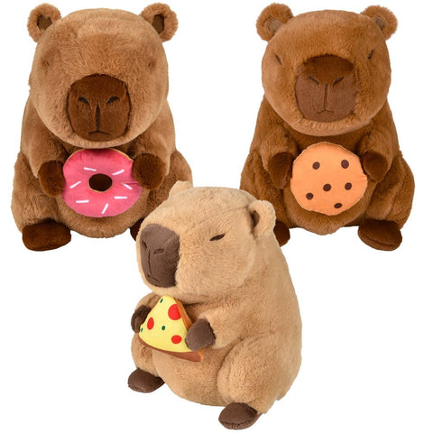 12" Capybara Holding Food Plush - LLB Toys