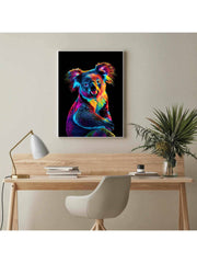 Koala Bold Neon Colors Canvas Wall Art Print