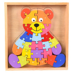 9" x 8.25" WOODEN BEAR LETTER PUZZLE LLB Puzzle