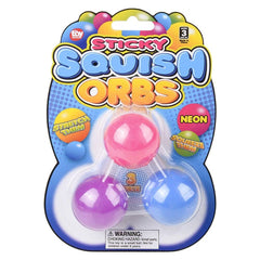 1.6" SQUISH STICKY NEON ORBS LLB Squishy Toys