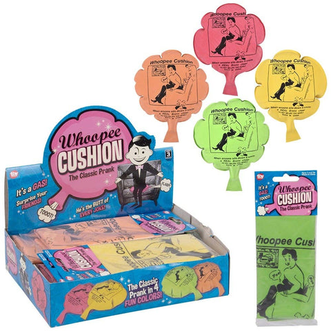 8" Whoopee Cushion Asst Colors 24ct - LLB Toys