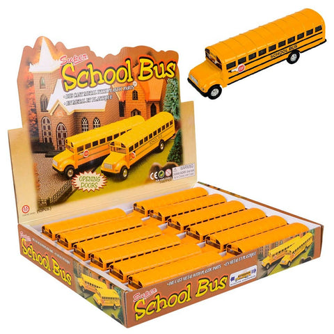 7" DIE-CAST PULL BACK SCHOOL BUS LLB Car Toys