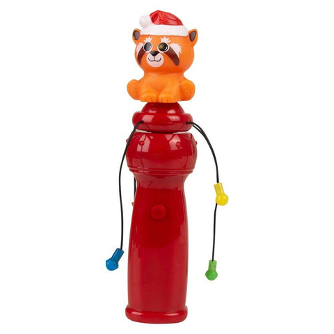 7.5" Light-Up Red Panda Christmas Spinning Wand- LLB Toys