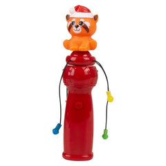 7.5" Light-Up Red Panda Christmas Spinning Wand- LLB Toys