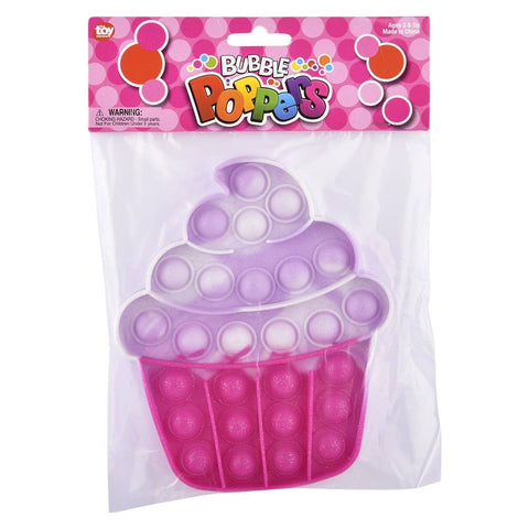 6.33" Valentine's Glitter Cupcake Bubble Popper - LLB Toys