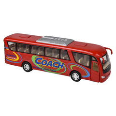 7" Diecast Pull Back Coach Bus LLB kids toys