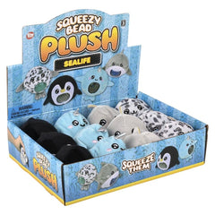 3" Sealife Squeezy Bead Plush Llb Plush Toys 12ct - LLB Toys