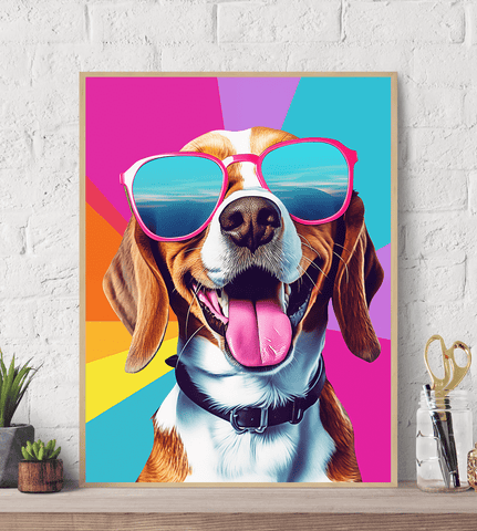 Beagle POP ART Canvas Wall Art print