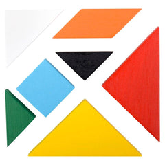 4" WOODEN TANGRAM PUZZLES 24PCS DISPLAYS LLB Puzzle