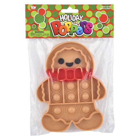 GINGERBREAD MAN GLITTER BUBBLE POPPES 6" LLB Christmas