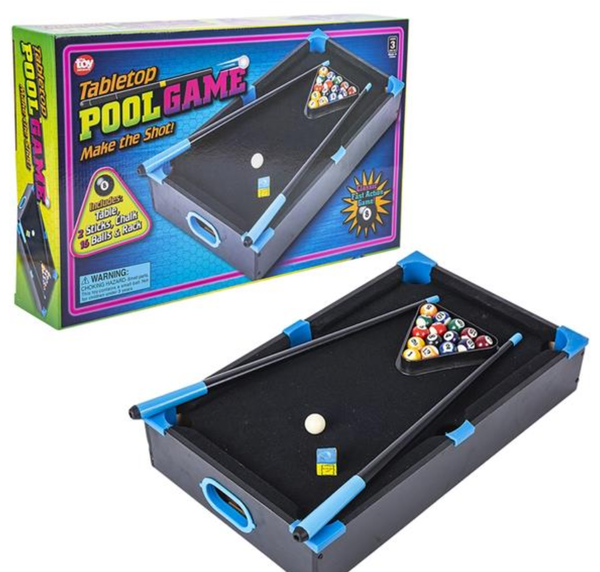 NEON WOODEN TABLETOP POOL GAME 20.5