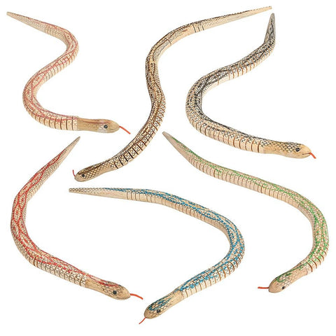 20" Wooden Wiggly Snake Toy 12ct - LLB Toys