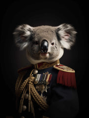 Koala in Uniform Canvas Wall Art Print Poster