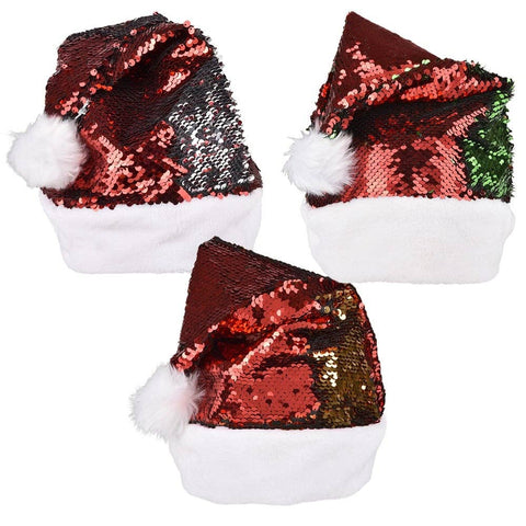 FLIP SEQUIN SANTA HAT 16" Christmas - LLB Toys