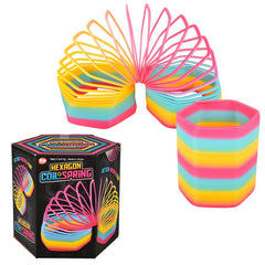 6" MEGA HEXAGON RAINBOW COIL SPRING LLB kids toys