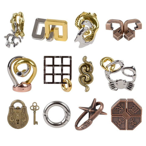 2" Metal Brain Teaser Puzzles 24ct - LLB Toys