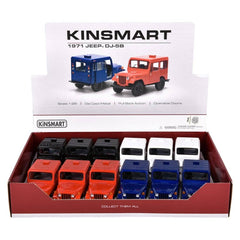 5" Diecast Pull Back 1971 Jeep DJ-5B 12ct LLB Car Toys