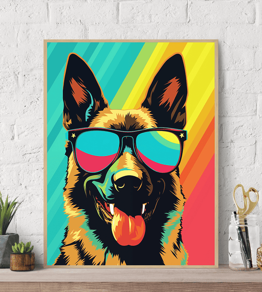 German Shepherd POP-ART Canvas Wall Art print