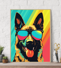 German Shepherd POP-ART Canvas Wall Art print