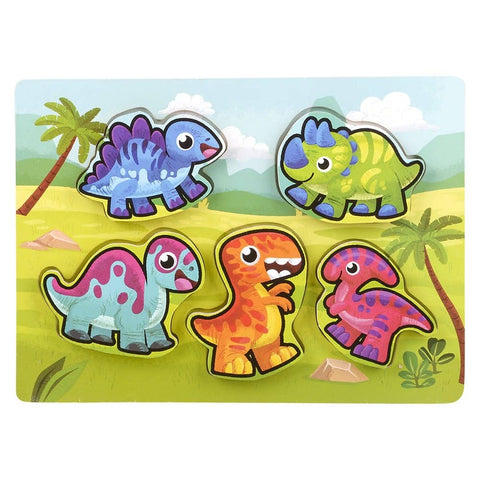 11.75" x 10.25" 6PC CHUNKY DINOSAUR PUZZLE LLB Puzzle